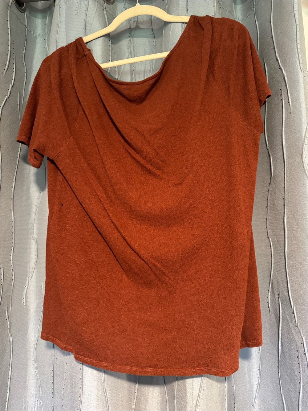 Sezane Casual V-Neck Button-Front Women’s Top - Rust XXL - Picture 5 of 5